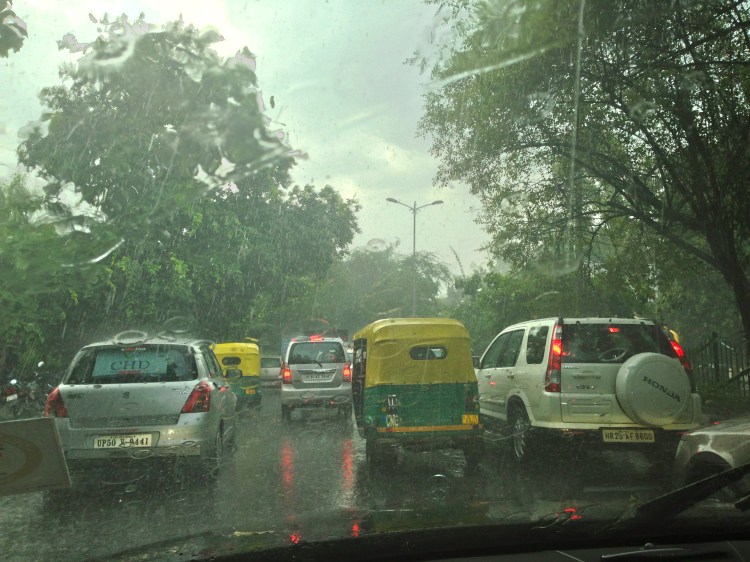 Delhi Monsoon Traffic